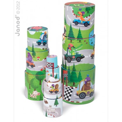 Пирамидка круглая "Гонки", 10 эл. Janod