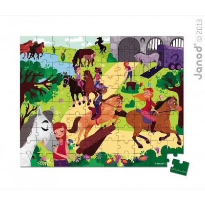 Пазл 100 эл. "Лошадки" Janod