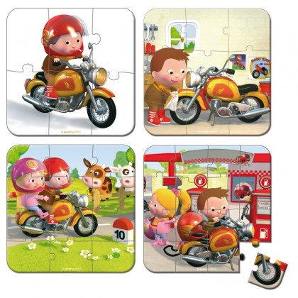 Пазл "Я - мотогонщик", 4 в 1 Janod