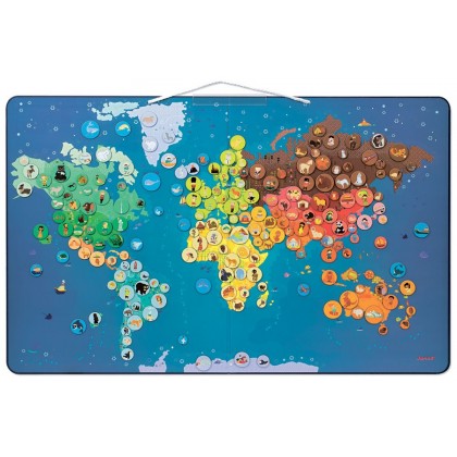 Пазл магнитный "Карта мира с животными" Janod
