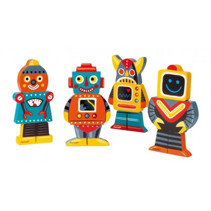 Фигурки магнитные "Забавные роботы" Janod