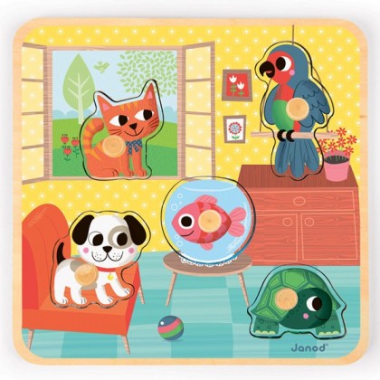 Пазл "Домашние животные", 5 эл. Janod