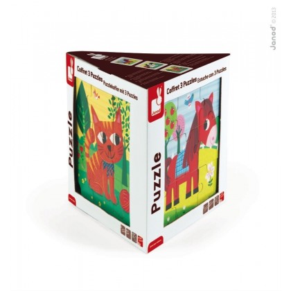 Пазлы в наборе 3 штуки "Торнадо, Титус и Феликс" Janod