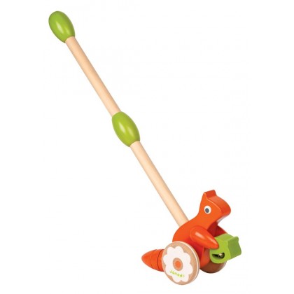 Каталка с ручкой "Белка с орешком" Janod