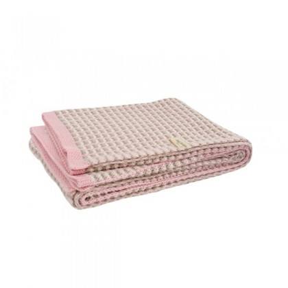 Вязаный плед Jollein 100x150 см mixed pink/sand/off-white