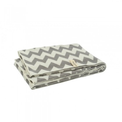 Вязаный плед Jollein 75x100cm chevron grey/off-white