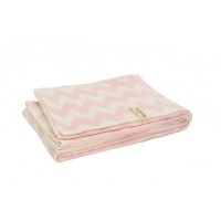 Вязаный плед Jollein 100x150cm chevron pink/off white