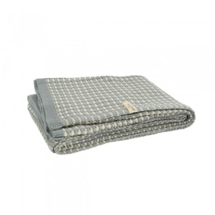 Вязаный плед Jollein 75x100 см mixed grey/sand/off-white