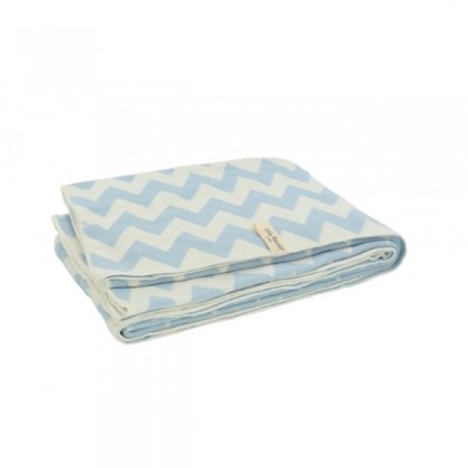 Вязаный плед Jollein 75x100cm chevron blue/off-white