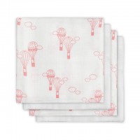 Комплект бамбуковых пеленок 70 х70 см, цвет воздушные шары розовые, 4 шт