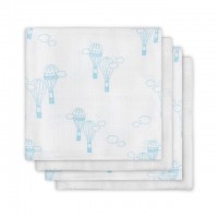 Комплект бамбуковых пеленок 70 х70 см, воздушные шары голубые, 4 шт