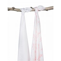 Комплект бамбуковых пеленок Jollein 115 х115 см, цвет воздушные шары розовые (2 шт)