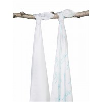 Комплект бамбуковых пеленок Jollein 115 х115 см, цвет воздушные шары голубые (2 шт)