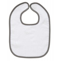 Махровый нагрудник Jollein белый/серый