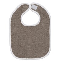 Махровый нагрудник Jollein тауп/белый