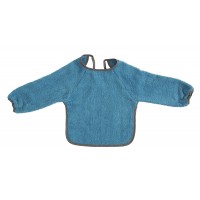 Махровый нагрудник с рукавами Jollein аква/серый