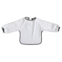 Махровый нагрудник с рукавами Jollein белый/серый