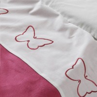 Комплект: простыня 120х150 см и наволочка 40х60 см, расцветка Бабочки-фуксия Jollein