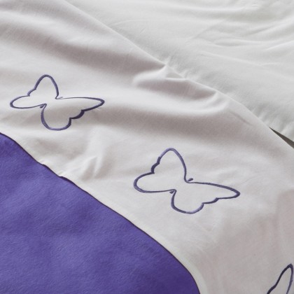 Комплект: простыня 120х150 см и наволочка 40х60 см, расцветка Фиолетовые бабочки Jollein