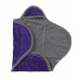 Флисовое одеяло-конверт на липучке Jollein, цвет фиолетовый/серый