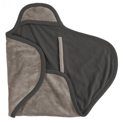 Флисовое одеяло-конверт на липучке Jollein, цвет тауп/серый