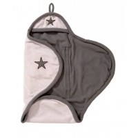 Флисовое одеяло-конверт на липучке Jollein, цвет grey star/anthracite