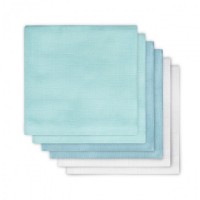 Комплект многоцелевых пеленок Jollein, цвет мята/лагуна/белый 70х70 см, 6 шт (муслин)