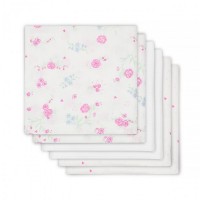 Комплект многоцелевых пеленок Jollein Розовые цветы 70х70 см, 6 шт (муслин)