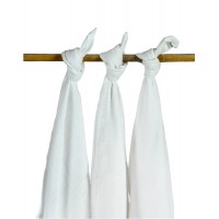 Комплект муслиновых пеленок Jollein 115х115 см, 3 шт, цвет белый