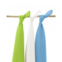 Комплект муслиновых пеленок Jollein 115х115 см Аква/Лайм/Белый, 3 шт