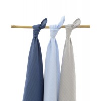 Комплект муслиновых пеленок Jollein 115х115 см, 3 шт, цвет синий/голубой/серый