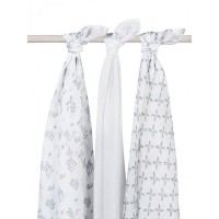 Комплект муслиновых пеленок Jollein 115х115 см, цвет Лесные друзья, 3 шт