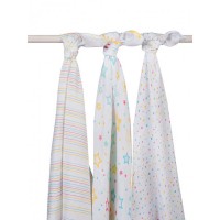 Комплект муслиновых пеленок Jollein Stardust 115х115 см, 3 шт