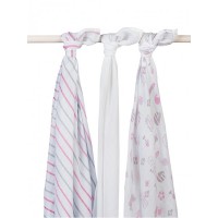 Комплект муслиновых пеленок Jollein Girls at sea 115х115 см, 3 шт