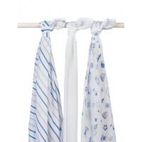 Комплект муслиновых пеленок Jollein Boys at sea 115х115 см, 3 шт