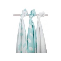 Комплект из 3 муслиновых пеленок Jollein "Нефритовые облака" (115х115 см)