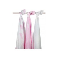 Комплект из 3 муслиновых пеленок Jollein "Розовые облака" (115х115 см)