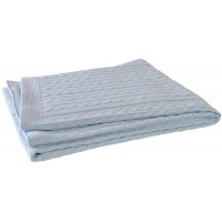 Вязаный плед (косичка) Jollein 75х100, цвет светло-голубой