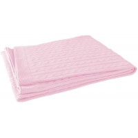 Вязаный плед (косичка) Jollein 100х150, цвет светло-розовый