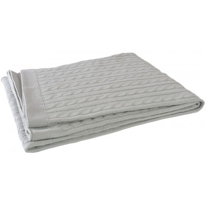 Вязаный плед (косичка) Jollein 75х100, цвет светло-серый