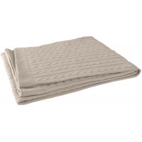 Вязаный плед (косичка) Jollein 75х100, цвет песочный