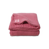 Вязаный плед Jollein Chunky Knit 75х100 см, цвет малиновый