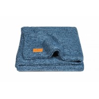 Вязаный плед Jollein 100х150, цвет синий меланж