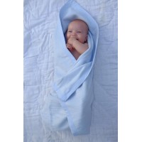 Байковый плед Jollein 100х150 см, цвет светло-голубой