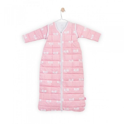 Универсальный спальный мешок Jollein со съемными рукавами, 90 см, цвет розовые бантики