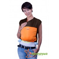 Трикотажный слинг-шарф "Кенгуруша" Mix, цвет кофе - апельсин