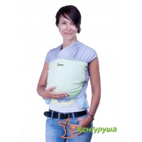 Трикотажный слинг-шарф "Кенгуруша" Mix, цвет серый меланж - фисташка