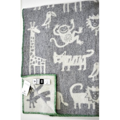 Одеяло-плед из эко-шерсти Klippan "ДЖУНГЛИ" 90х130см