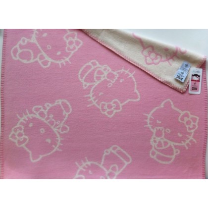 Байковый плед Klippan 70х90 см Hello Kitty нежно-розовый