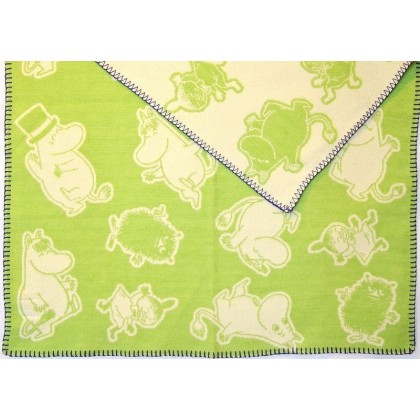 Байковый плед Klippan 70х90 см "Муми-Тролли" лайм